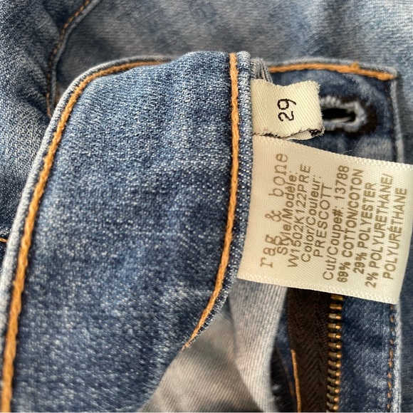 RAG & BONE WOMENS 29 PRESCOTT SEXY SKINNY JEANS 5-POCKET STYLE CLASSIC MED WASH - Picture 4 of 5